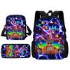 Neuartiger Cooler Gorilla Tag Kinder Schulrucksack mit Umhängetasche Federmäppchen Schultaschen für Jungen Mädchen Bestes Geschenk