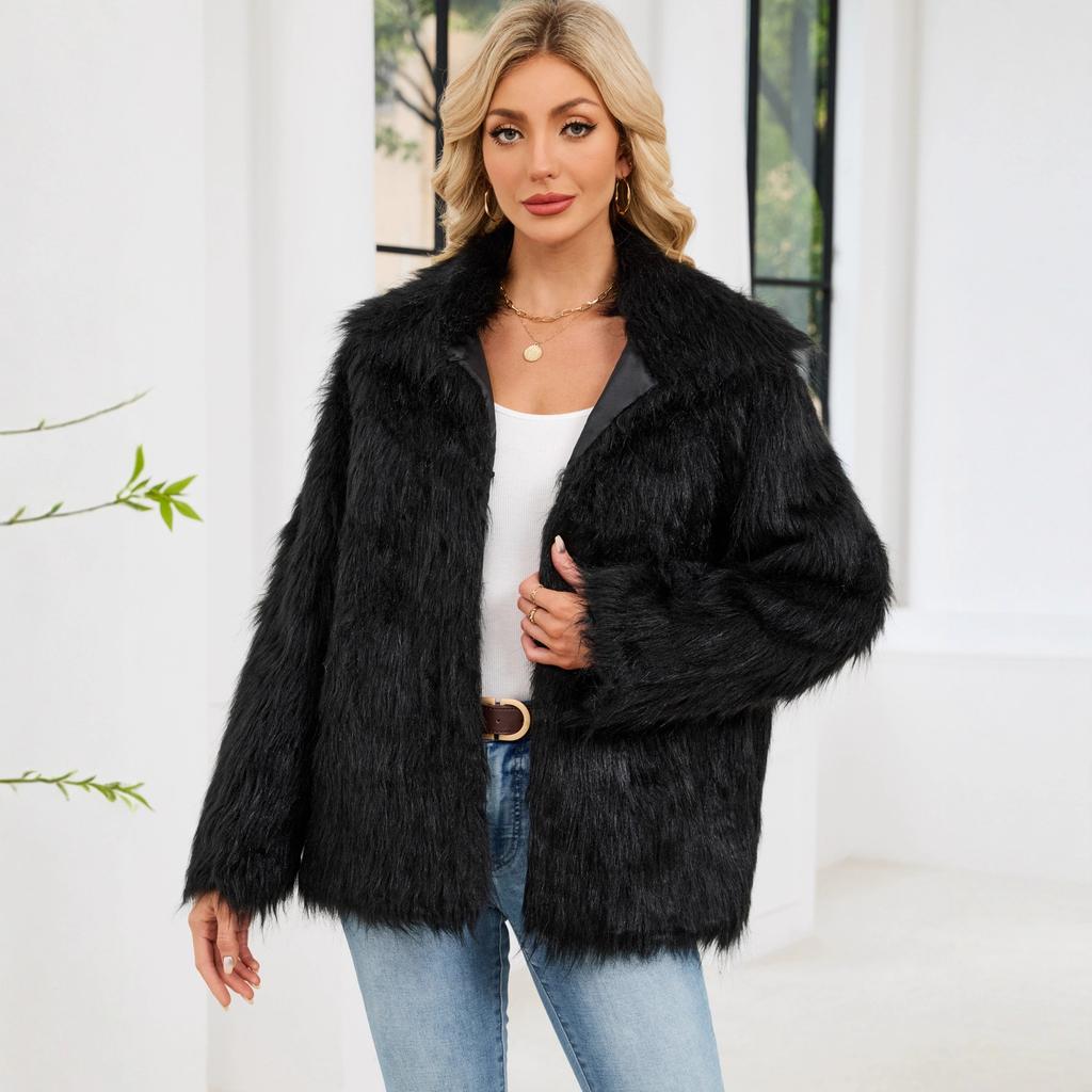 0 Women's new autumn and winter warm imitation fur jacket plush jacket