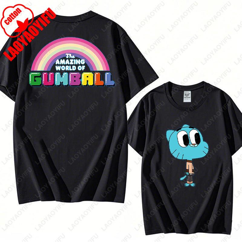 The Amazing World of Gumball Graphic T-shirt Funny Cartoon Anime Tshirt Unisex Cotton Top Cute Preppy Trendy Sweater Clothes Tee
