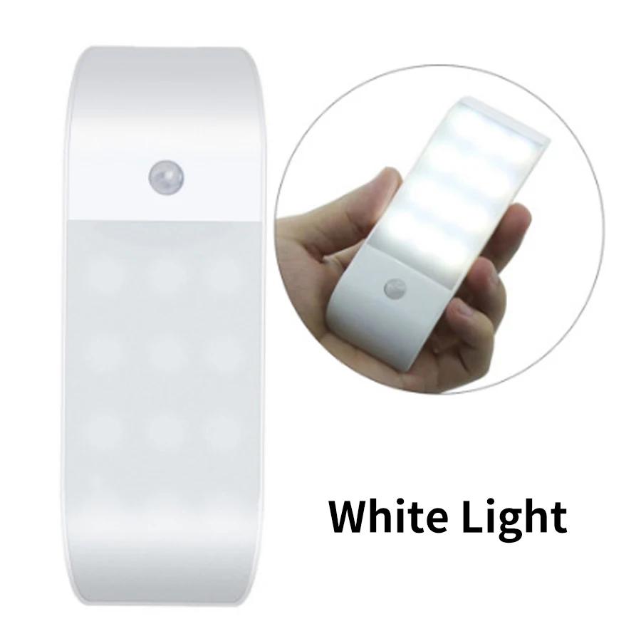 Motion Sensor LED Night Light Rechargeable Human Body Induction Magnetic Cabinet Lamp For Bedroom Wardrobe Closet Kitchen Stairs