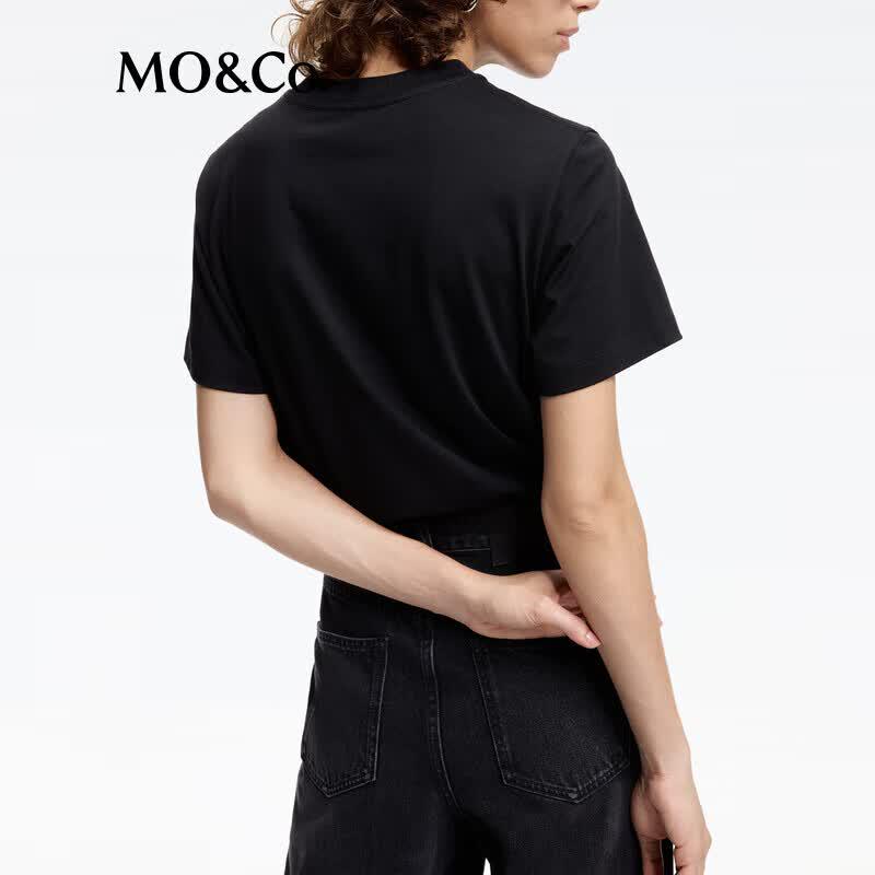 MO&Co. Women's Embroidered Heart Rhinestone T-Shirt