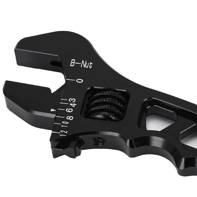 Adjustable An 3 4 6 8 10 12 Aluminum WRENCH HOSE Spare Parts Fitting Tool Aluminum Spanner Hose Fitting Tool Spanner Black