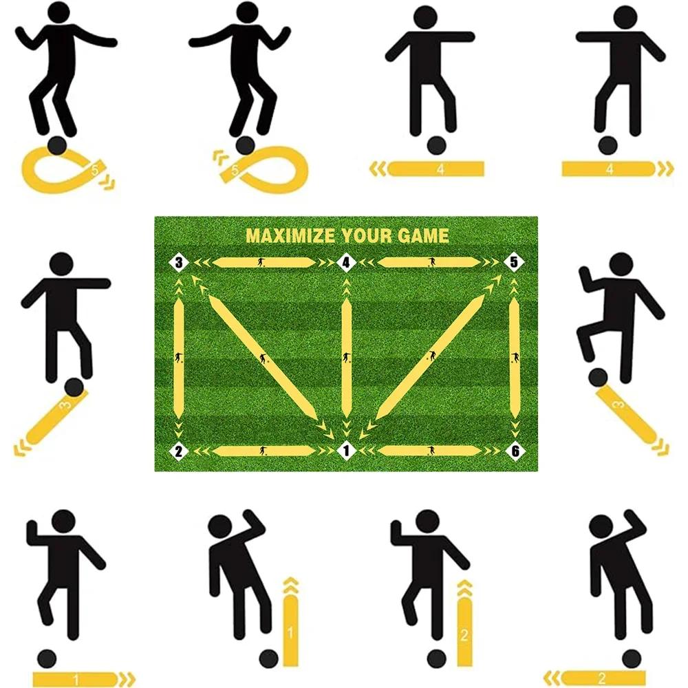Tappetino per Allenamento Calcio Attrezzatura per Allenamento Calcio Antiscivolo Pieghevole Bambini Adulti Tappetino per Dribbling Allenamento Indoor Outdoor Attrezzatura