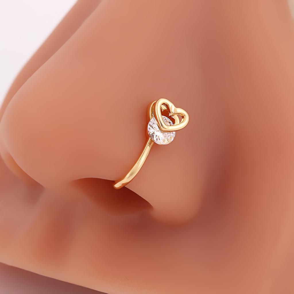 Stylish And Smart Love U-Shaped Nose Clip, Japanese And Korean Simple And Exquisite Personalized Nose Ring, Female Free Punching Love Nose Stud