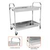 Metal Mobile Food Rolling Cart with Handle and Wheels Mobile Dining Car Trolley for Kitchen Restaurant Hospital Lab and Hotel