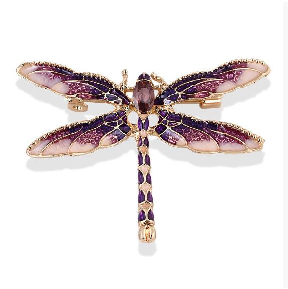 Fashion Crystal Vintage Dragonfly Brooch Large Insect Brooches for Women Pins Wedding Jewelry Accessories