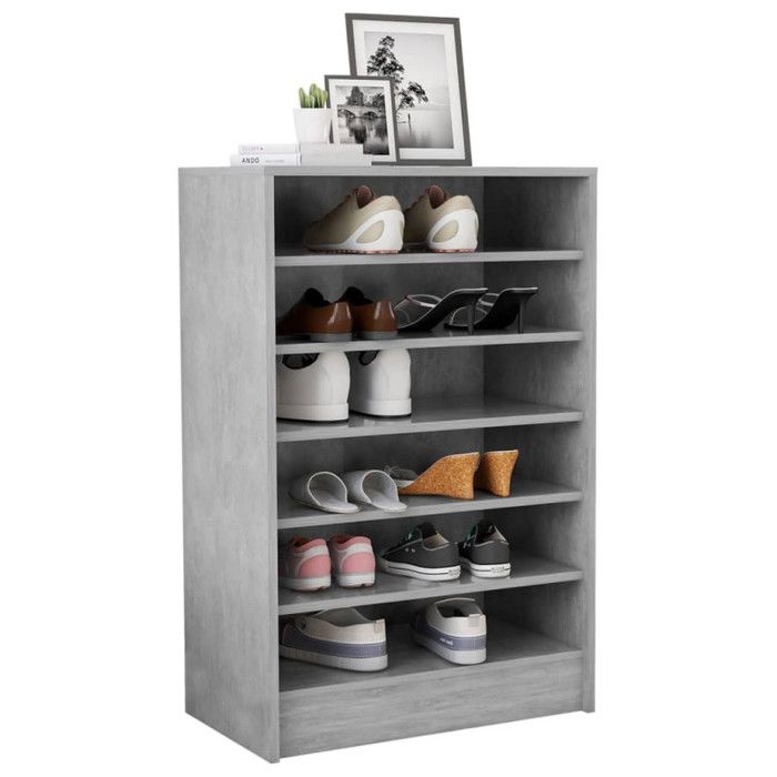 VidaXL Armoire à chaussures Gris béton 60x35x92 cm Aggloméré 808949