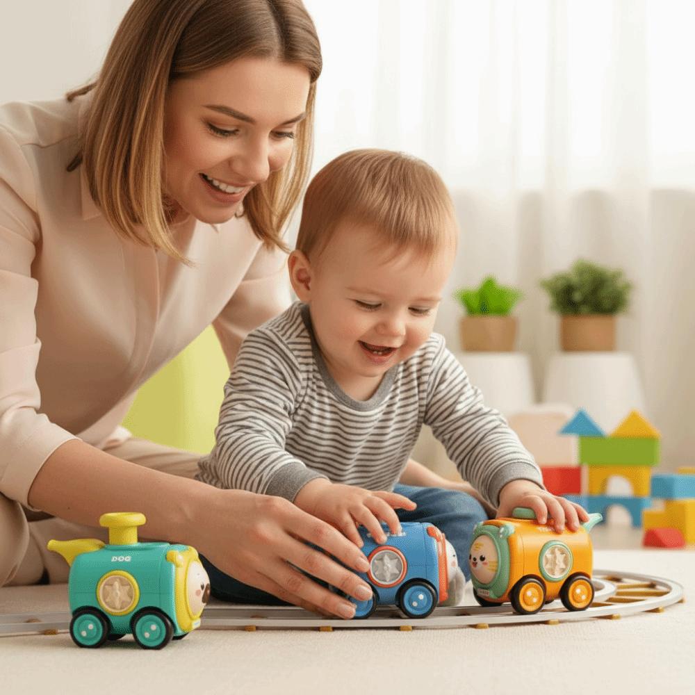 Cartoon Design Mini Car Toy Animal Model Cartoon Car Toy Parent-Child Interaction