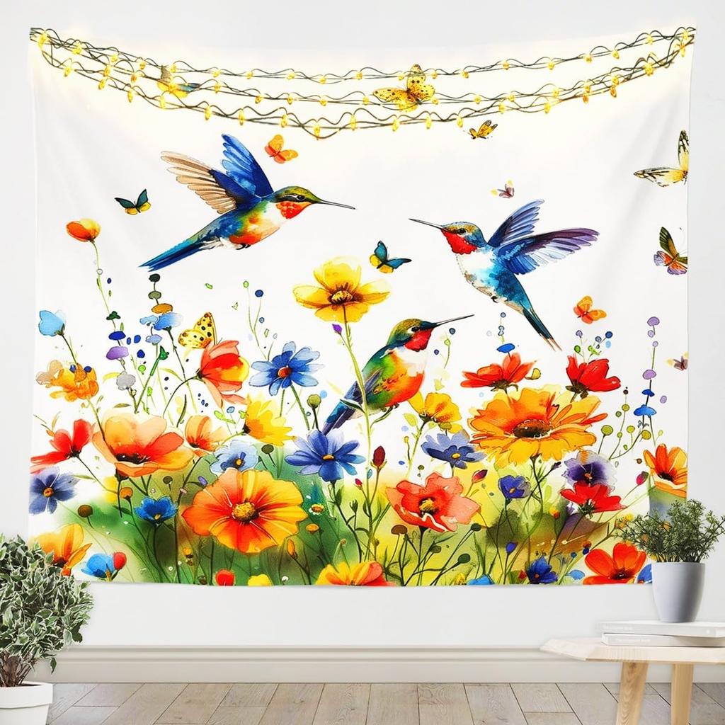 Floral Owl Tapestry For Girls,Kawaii Owl Birds Tapestry For Bedroom Boho Flowers Print Tapestries ,3D Animal Print Tapestry