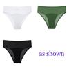 CINOON 3Pcs/Lot Sexy Ice Silk Satin Briefs Mid-Waist Mesh Seamless Underwear Solid Color Patchwork Breathable Panties