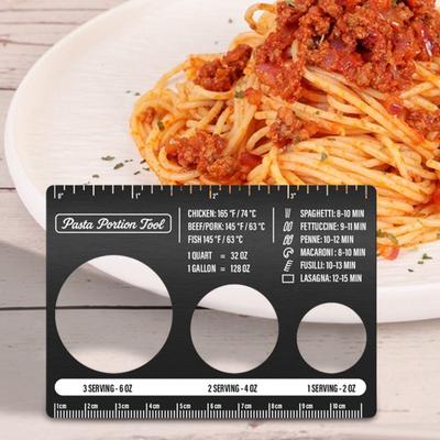Pişirme Rehberli Makarna Porsiyon Ölçü Aracı Paslanmaz Çelik Mutfak Tartısı Spaghetti İçin Birim Dönüştürme ve Pişirme Süresi Tablosu Dahil Taşınabilir