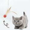 Colorful Bouncy Ball with Feathers, Interactive Cat Toy for Indoor Entertainment, Safe Kitten Teaser Plaything