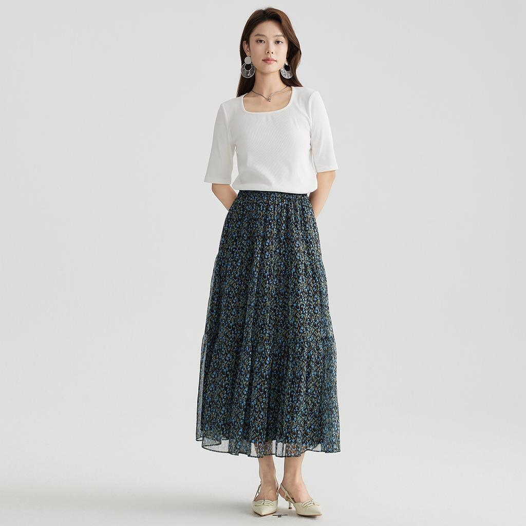 Elegant Floral Skirt for Women - Summer Vacation Style