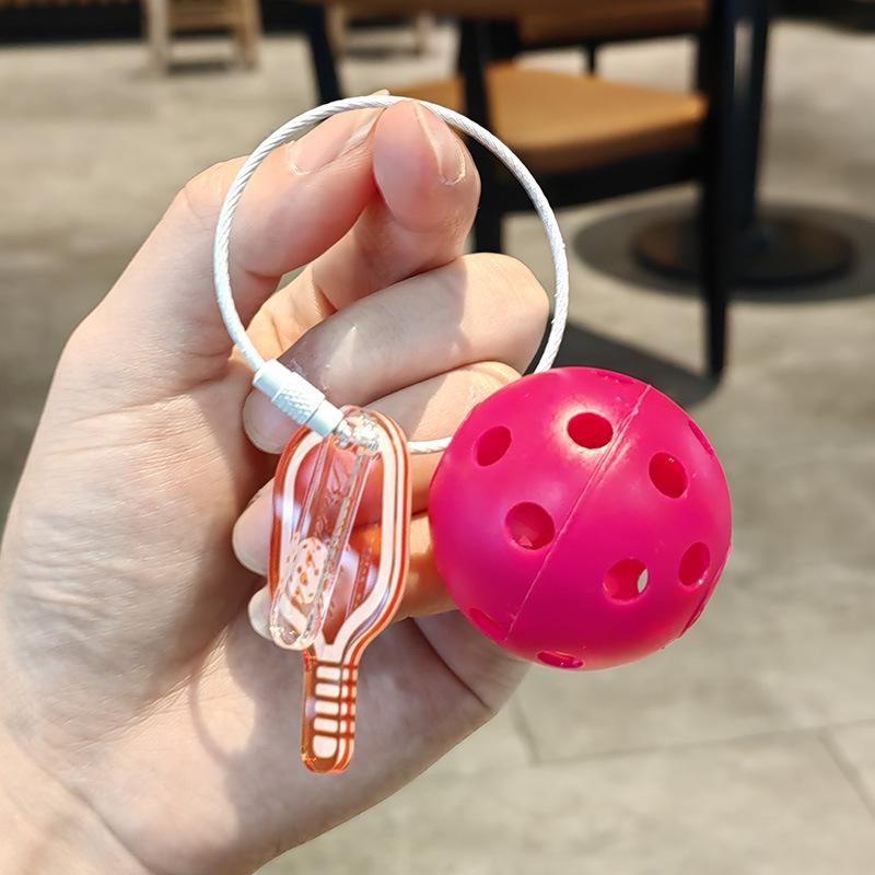 Pickleball Themed Lanyard Clip & Keychain Ornament Set