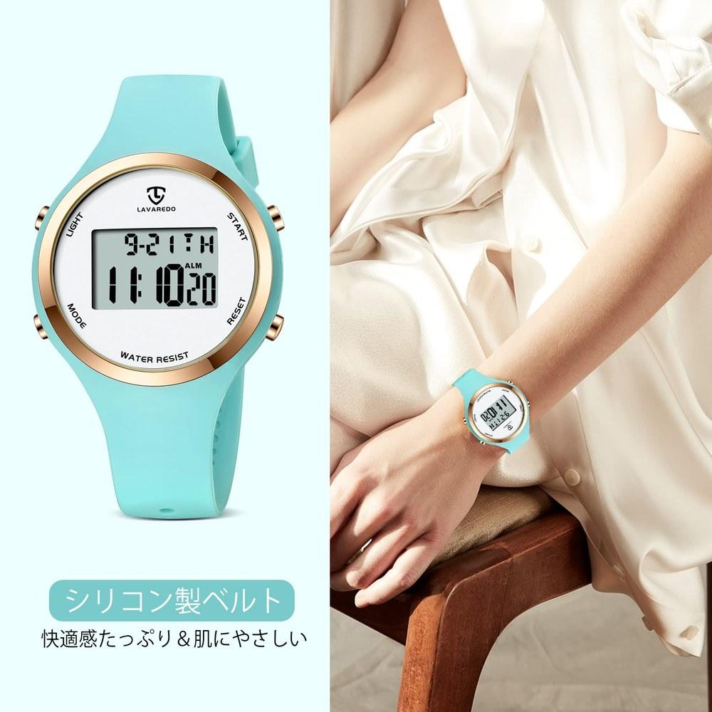 L LAVAREDO Digital Unisex Sports Watch Multi-functions Alarm Date Waterproof Outdoor Stylish Business Suitable for Women Men 20s 30s 40s Gift