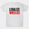 Men Black Print T-shirt Legalize Wheelies No-Cut Transfer Paper Print Cotton Tshirt