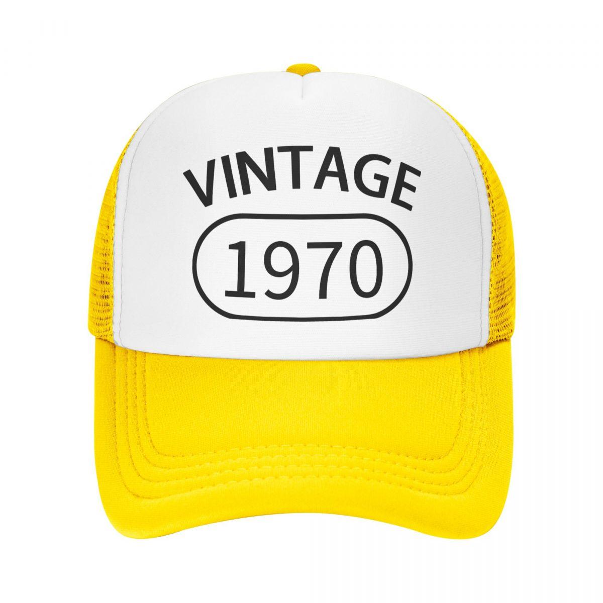 

Модные подарки на день рождения, винтажная шляпа дальнобойщика 1970 года, персонализированная регулируемая бейсбольная кепка для взрослых на заказ, уличные кепки Snapback Trucker Hat