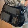 Borsa Ita Carina Y2K Harajuku Grande Capacità Giapponese Monocolore Zaino Donna Quadrato Pelle Manico Anime Tracolla