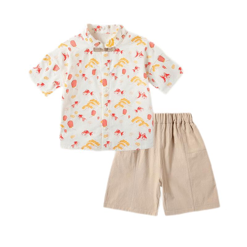 MQDMINI Boys Hanfu Style Summer Casual Two-Piece Set 100