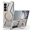 Neue magnetische Metall-Handyhülle für Samsung Galaxy Z Fold 7 6 5G mit 360° drehbarem Ständer Bumper Schlanke Handy-Schutzhülle