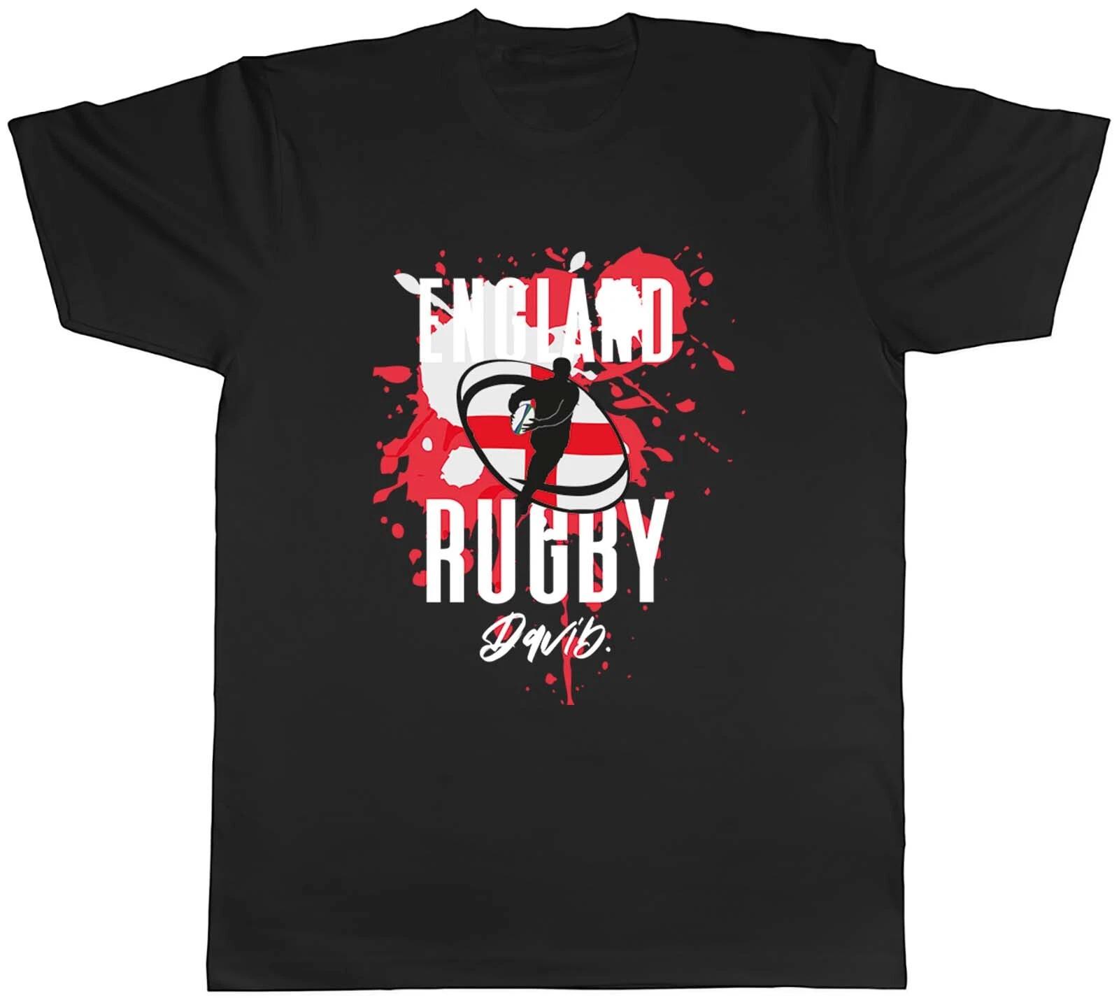 Personalised England Rugby T-Shirt Mens Supporters 6 Nations Union Unisex Tee XXL