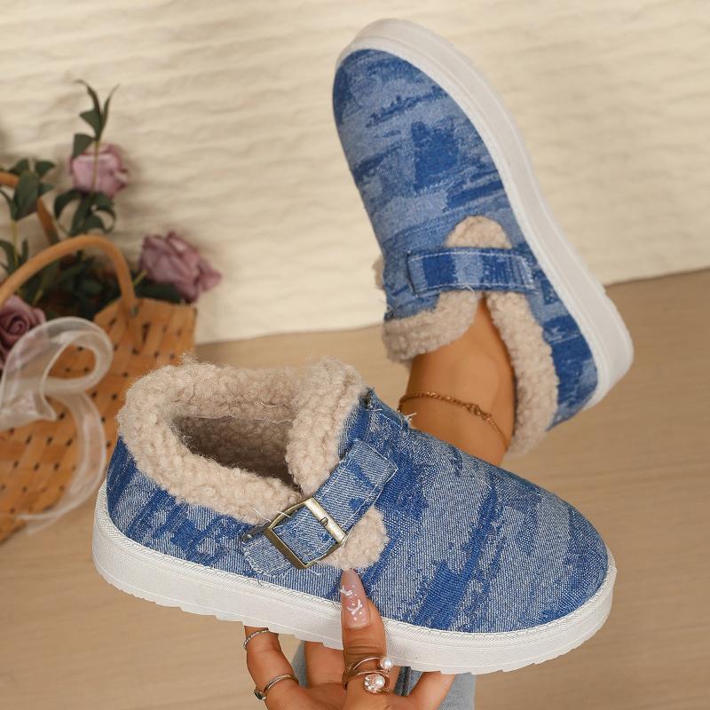 Fashion 2025 New Plus Plush Thick Cotton Shoes for Warmth Winter Thick Soled Cotton Shoes for Women Outdoor Non Slip Women's Shoes