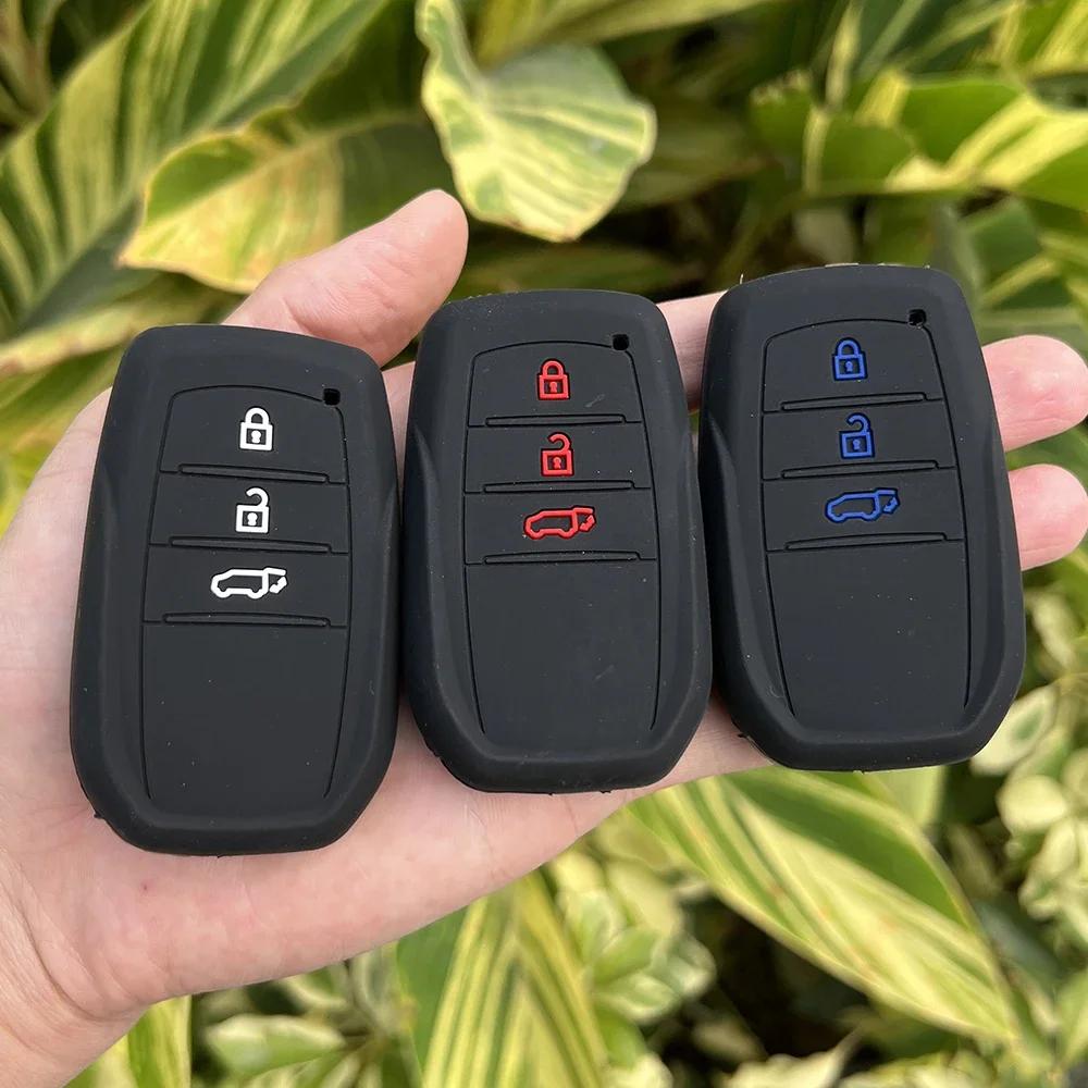 Silicone Car Key Case Cover For Toyota Corolla Prado Camry 55 50 Land Cruiser 200 TLK 200 Holder KeyChain Protection Accessories