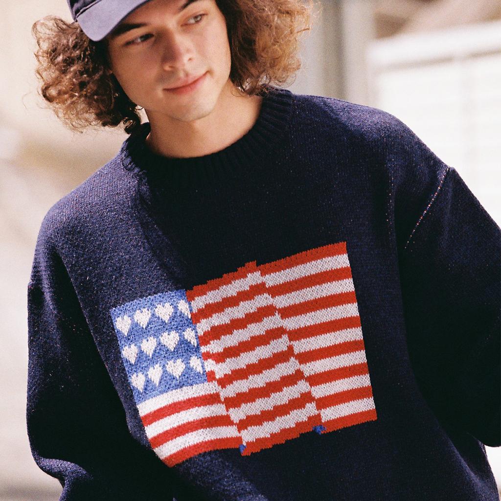 CONICHIWA bonjour Flag Knit (Navy)