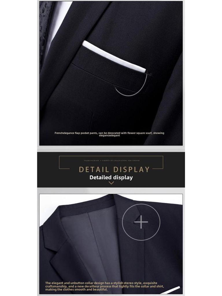 Men's Business Slim Fit Suit Jacket - Casual or Formal Wear for Groom & Groomsmen.