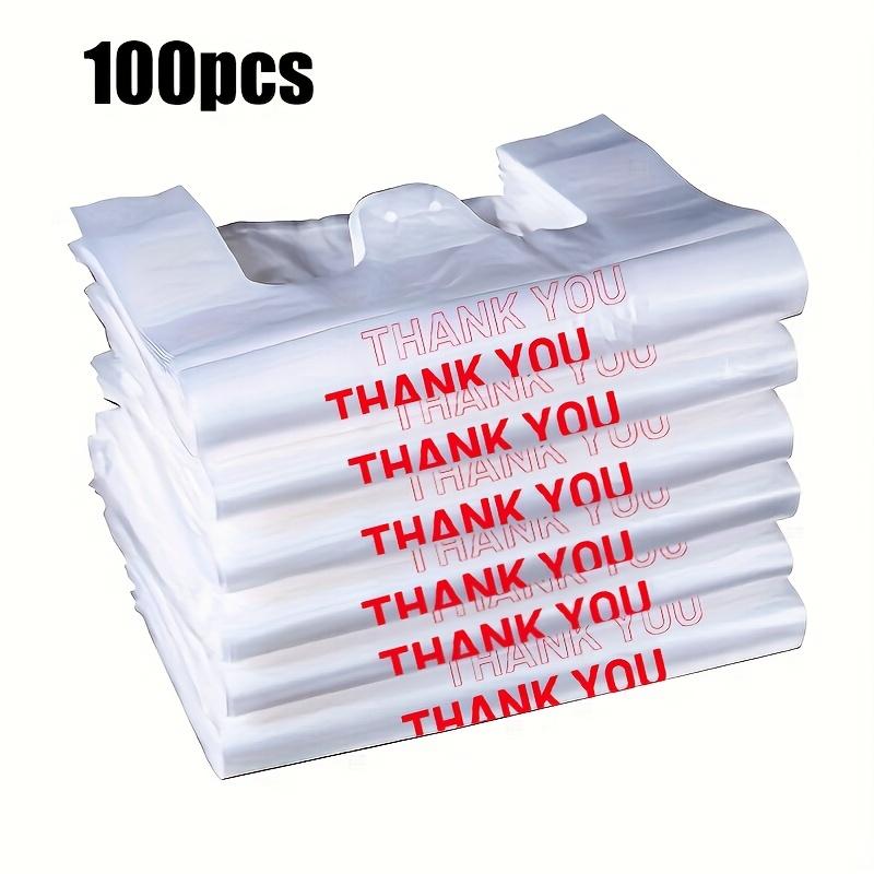 

[Пластиковые пакеты для еды на вынос с ручками] 100 шт. Пластиковые пакеты с ручками, пакеты для продуктов, пакеты для еды на вынос, автомобильные мусорные пакеты, пакеты для упаковки покупок 10.23*17.32inch