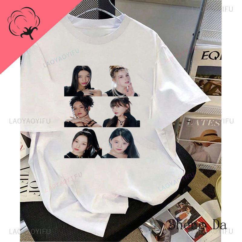 

K-pop Vcha Camisetas Cotton O-neck Hot Sale Korean Popular Clothes KG Kendall Keylee Camila Aesthetic Graphic Printed T Shirts 4XL