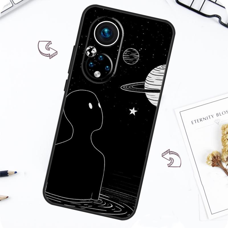 Black White Galaxys Aesthetic Case For Honor Magic 7 Lite 5 6 Pro Honor 200 50 70 90 Lite X8b X9a X8a X8 X9 X9c X9b Cover