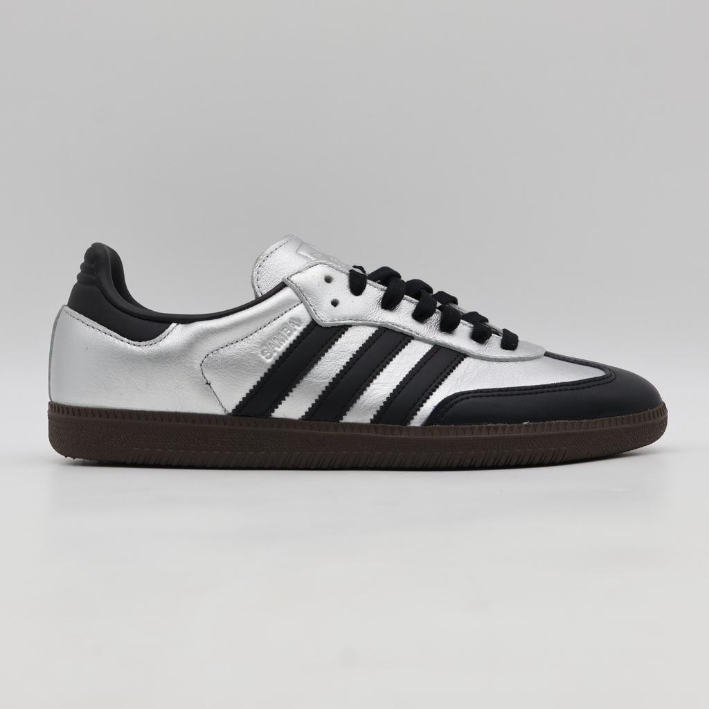 KI8464 Adidas Originals Samba OG Silver Metallic Core Black Dark Brown (Men's)