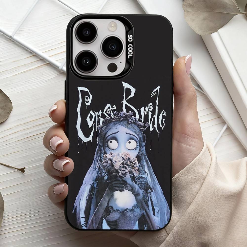 CB C-Körper B-Braut-s H-Horror-R Handyhülle Für iPhone17,16,15,14,13,12,11 Plus,Pro Max Schwarz Candy Silberbeschichtete Hülle