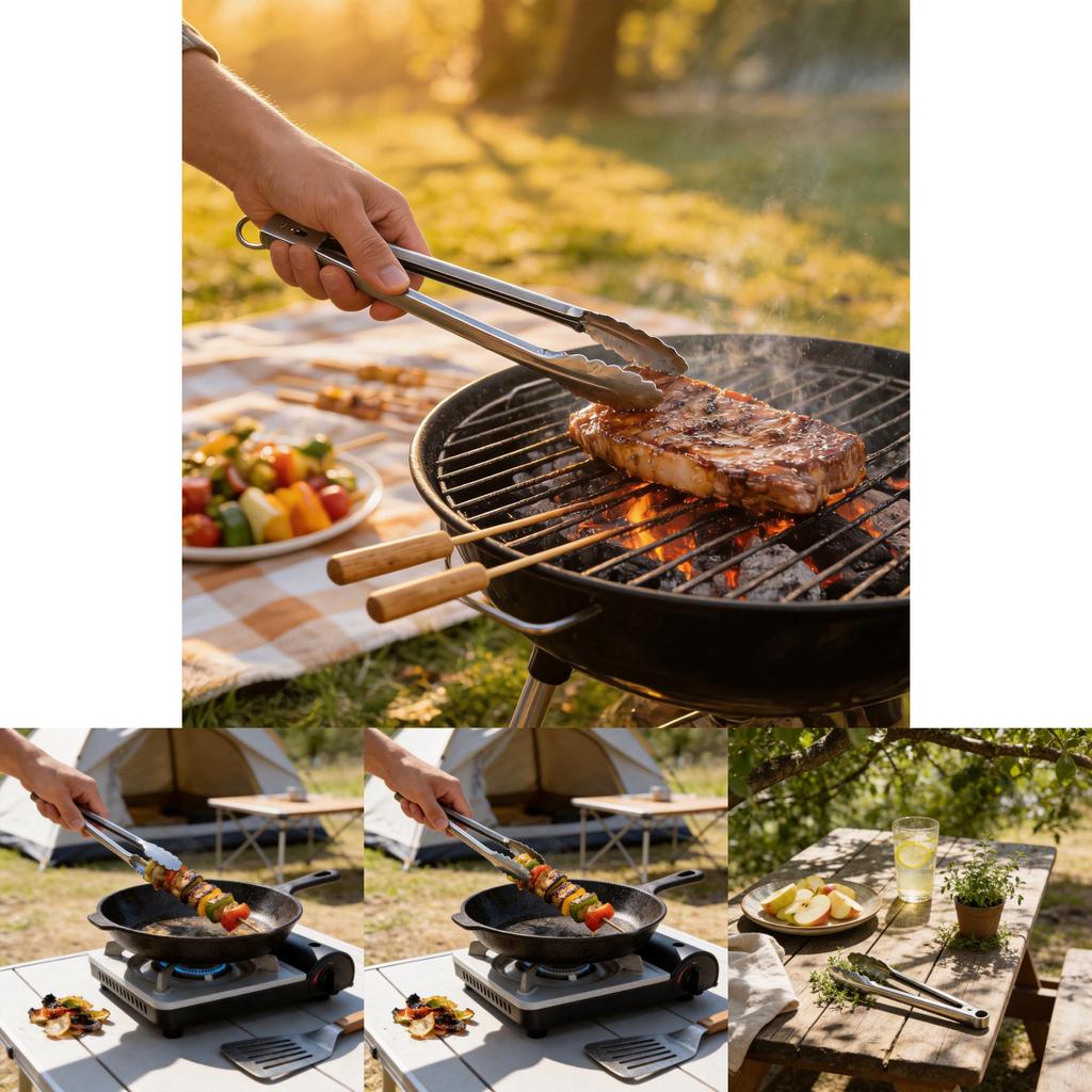 Outdoor Picnic Barbecue Tool Clips With Hightemperature Resistance For Camping And Family Grilling