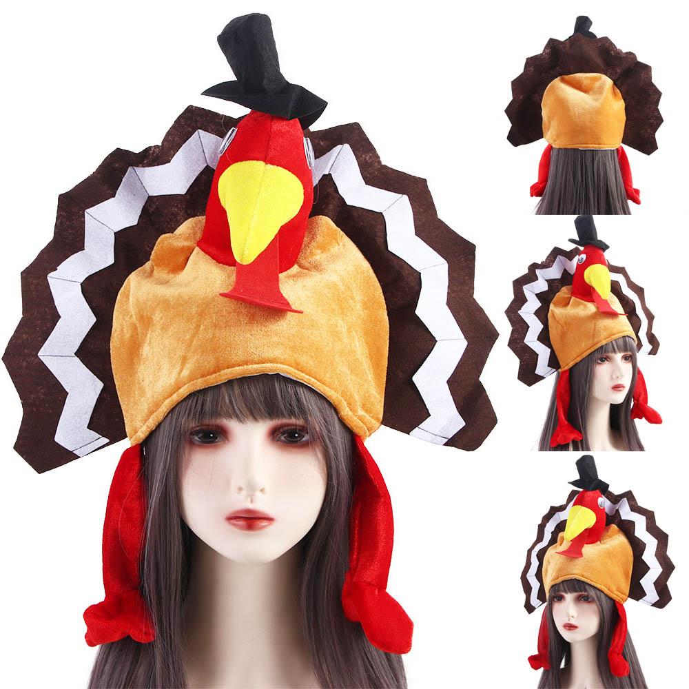 Soft Festive Decoration Thanksgiving Day Carnival Party Hat Chicken Leg Chicken Feet Turkey Hat Cute Caps Festival Costume красный