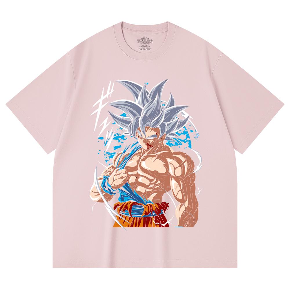 230 Gsm 100% Cotton Dragon Ball V47 Goku Ultra Instinct Print Unisex Heavy Cotton T Shirt