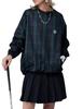 Antiqua Golf X Stitch Check Size ML Navy Green Top, Women's, ZST-00044, 20,