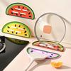 Soft Silicone Pot Lid Drain Mat Non-slip Multifunctional Board Holder Heat Insulation Watermelon Shape Spatula Storage Mat