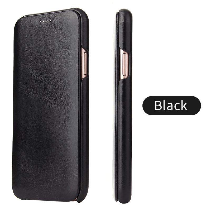 Genuine Leather Phone Flip Case for IPhone 17 16 15 14 13 12 11 Pro Max 17Pro Air 16E 16Pro 16 Plus Luxury Anti-scratch Cover