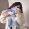 Versatile Four Color Cashmere Scarf Female Korean Style Gradient Tie Dye Scarf Thickened Scarf