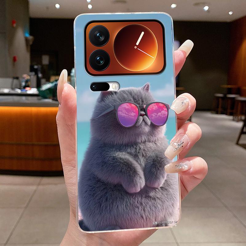 Fashion Night Owl Pattern Phone Case For Xiaomi 17 Pro Xiaomi 17 Pro Max Transparent TPU Soft Cover Shockproof Couple Shell