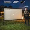 100-inch 16:9 HD 4K/8K projector screen with stand, portable double-sided screen with foldable tripods, white
