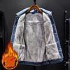 Thickened Fleece-Lined Denim Jacket Men's Loose Fit Warm Work Clothes Trendy Korean Style Versatile Plus Size Casual Wear
