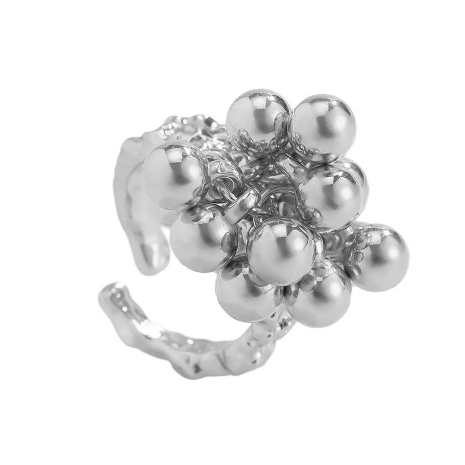 

Exaggerated Large Petal Flower Finger Rings Fashion Accessory for Women Grunge Jewelry Statement Pieces Styles 1 срібний