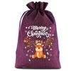 8pcs Christmas Linen Drawstring Bags for Children Christmas Apple Bags Christmas Eve Drawstring Gift Bags