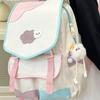 Schoolbag High Value Dopamine Cute Schoolbag Female Middle and High School Students Contrasting Colors Large Capacity Backpack Niche Design Backpack