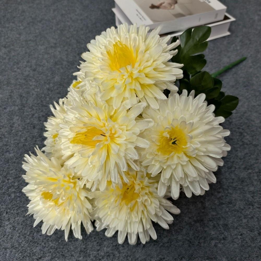 New 7 Heads Artificial Chrysanthemum Polychrome Large Fake Flower Anti-fading DIY Chrysanthemum Bouquet Home Decor
