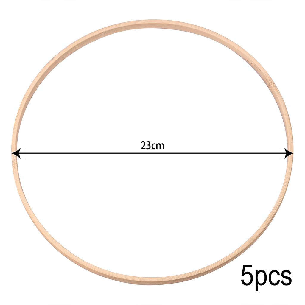 5 Pezzi 10/15/18/20/23/26cm Anello di Legno Cerchio di Bambù Cornice Ghirlanda Fai-da-te Cerchio Decorativo Strumenti per Artigianato Decorazione Matrimonio Natale