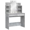 VidaXL Dressing Table with LED Lights, Makeup Table with 2 Drawers and 4 Shelves, Cosmetic Table with Mirror Bedroom, 837895